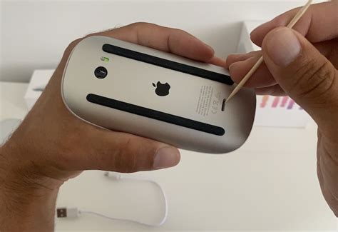 A wire free charging option for a magic mouse